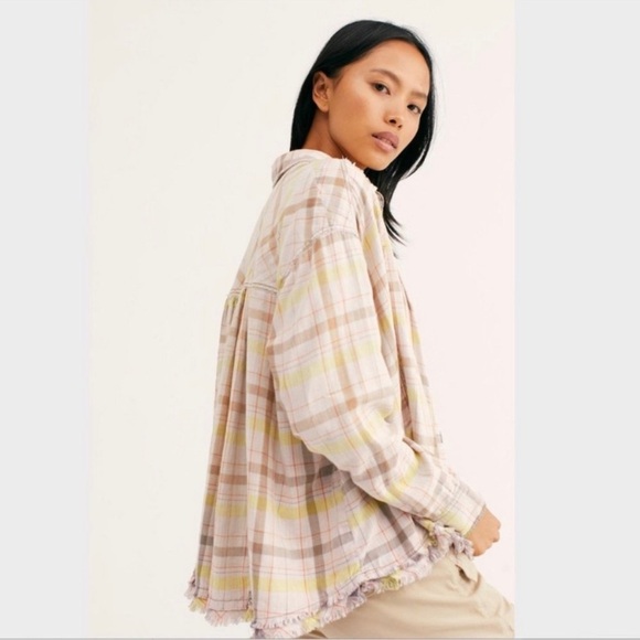 Free People We The Free Seeking Starlight Plaid Button-Up Shirt size Small - Picture 2 of 13